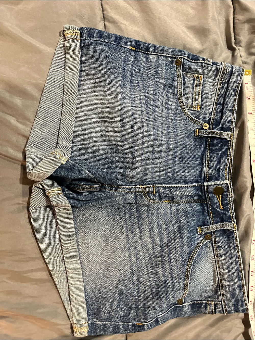 Mudd Light Blue Mid-Rise Denim Shorts